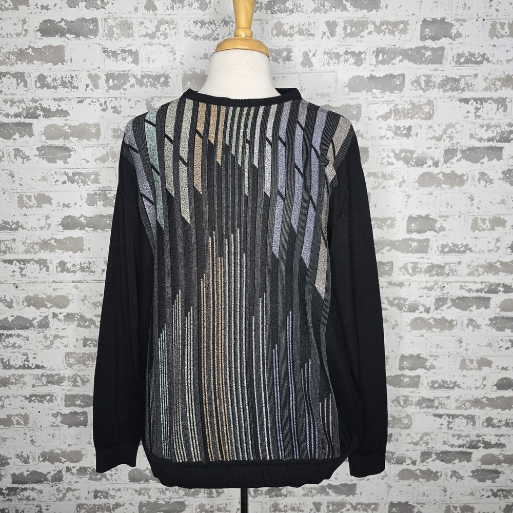 St Croix Sweater Mens XXL Multicolor Geometric Long Sleeve Crewneck Abstract USA